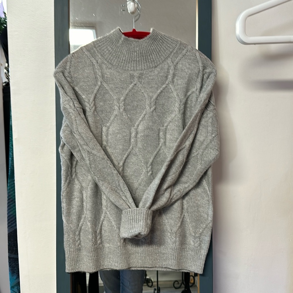 Grey mock neck sweater NWT